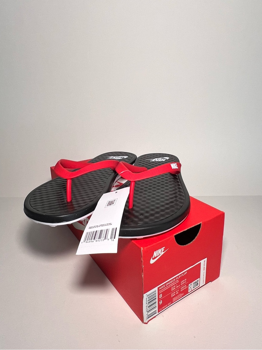 Nike Black & Red Flip Flop Sandals